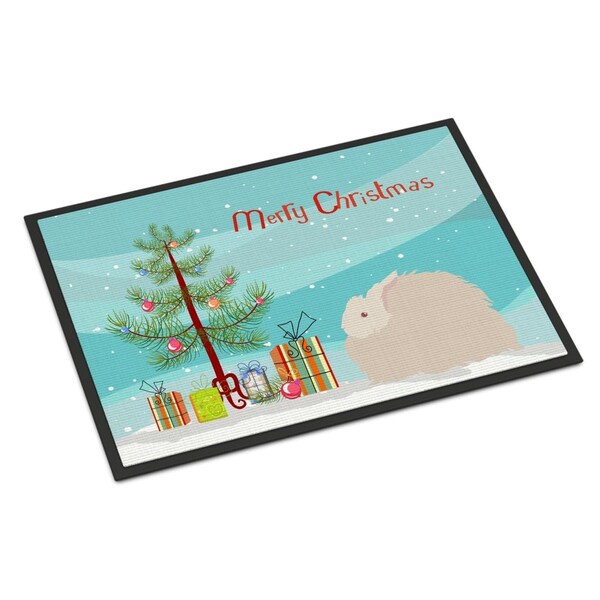 Carolines Treasures Fluffy Angora Rabbit Christmas Indoor or Outdoor Mat - 24 x 36 in. BB9326JMAT - main